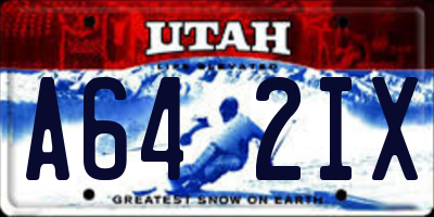 UT license plate A642IX