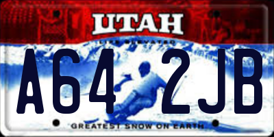 UT license plate A642JB