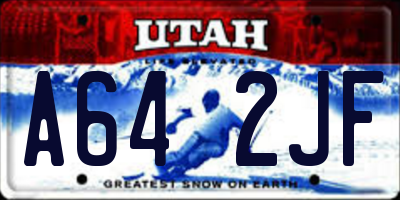 UT license plate A642JF