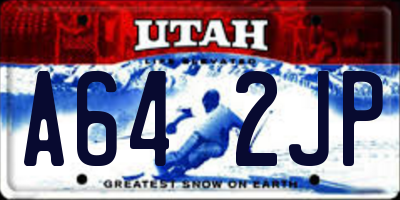 UT license plate A642JP