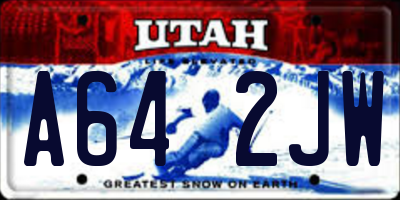 UT license plate A642JW