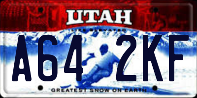 UT license plate A642KF