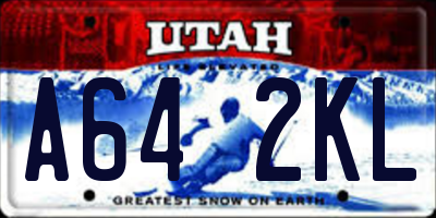 UT license plate A642KL