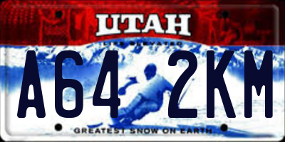 UT license plate A642KM