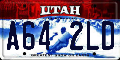 UT license plate A642LD