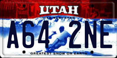UT license plate A642NE