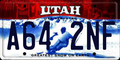 UT license plate A642NF