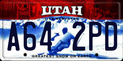 UT license plate A642PD