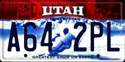 UT license plate A642PL