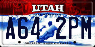 UT license plate A642PM