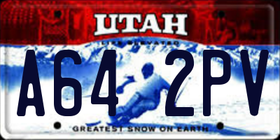 UT license plate A642PV