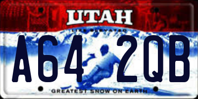 UT license plate A642QB