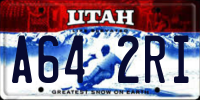UT license plate A642RI