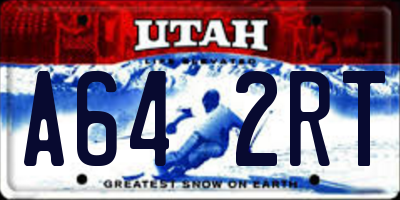 UT license plate A642RT