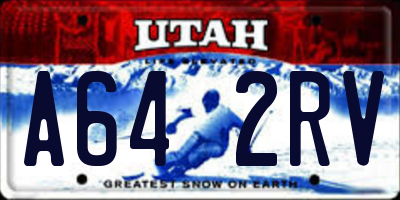 UT license plate A642RV