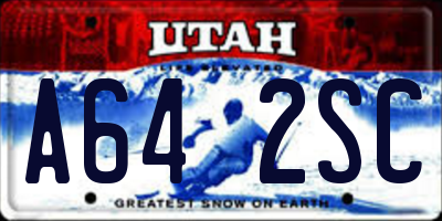 UT license plate A642SC