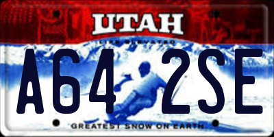 UT license plate A642SE