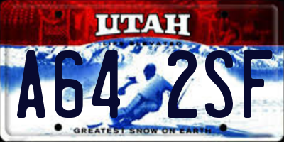 UT license plate A642SF