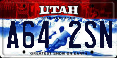 UT license plate A642SN
