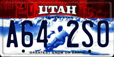 UT license plate A642SO