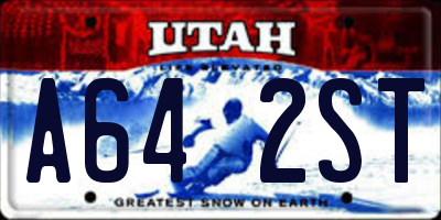 UT license plate A642ST