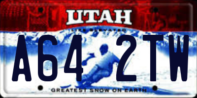 UT license plate A642TW