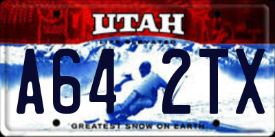 UT license plate A642TX