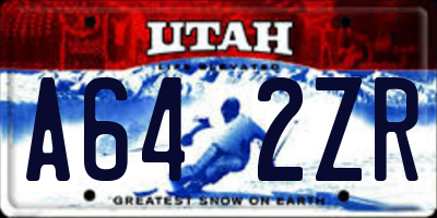 UT license plate A642ZR