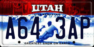 UT license plate A643AP