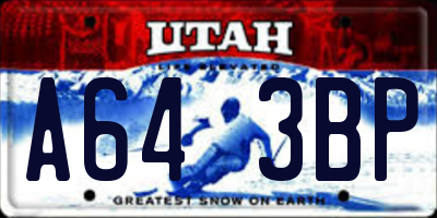 UT license plate A643BP