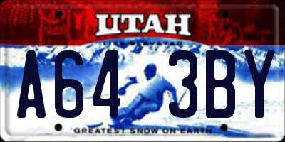 UT license plate A643BY