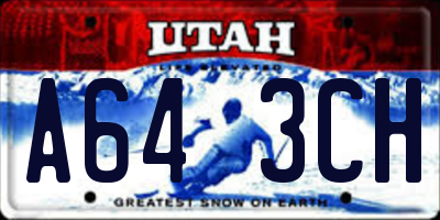 UT license plate A643CH