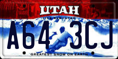 UT license plate A643CJ