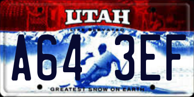 UT license plate A643EF