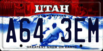 UT license plate A643EM