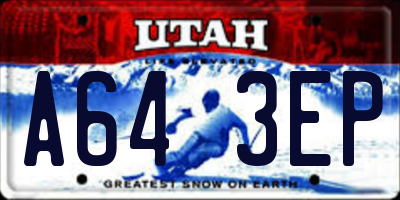 UT license plate A643EP