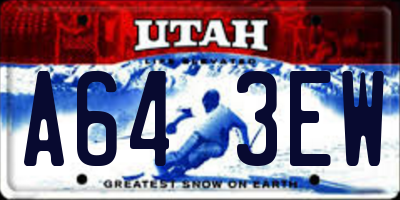 UT license plate A643EW