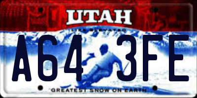 UT license plate A643FE