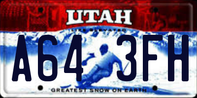 UT license plate A643FH