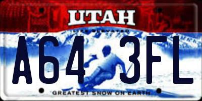 UT license plate A643FL
