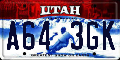 UT license plate A643GK