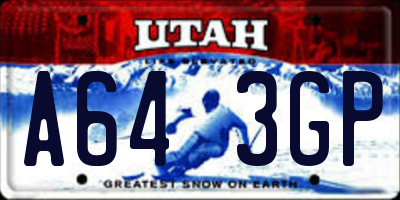 UT license plate A643GP