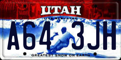 UT license plate A643JH