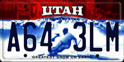 UT license plate A643LM