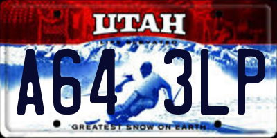 UT license plate A643LP