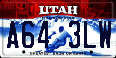 UT license plate A643LW