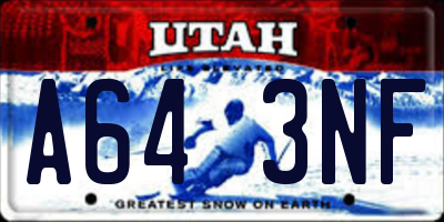 UT license plate A643NF