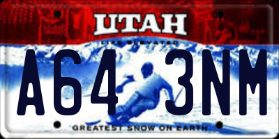 UT license plate A643NM