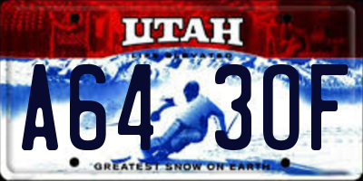 UT license plate A643OF