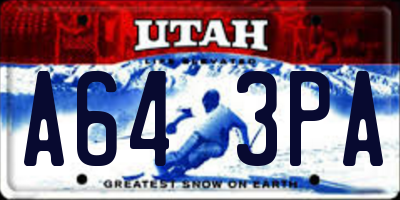 UT license plate A643PA